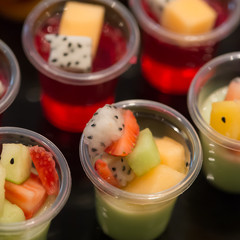 Cocktail party with variety of desserts and food