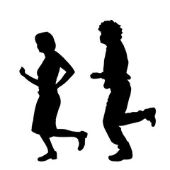 Vector silhouette of a couple.