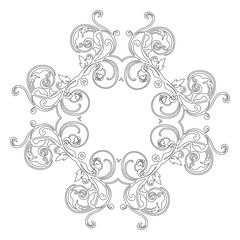 Ornament black white card with mandala.