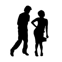 Vector silhouette of a couple.