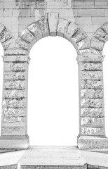 stone arch suitable as a frame or border.