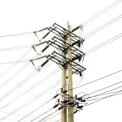 electric post isolated on white background