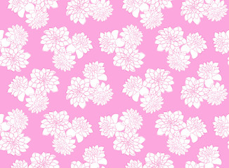 Seamless floral pattern with dahlias