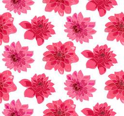 Seamless floral pattern with dahlias