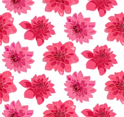 Fototapeten Seamless floral pattern with dahlias © MNaniti
