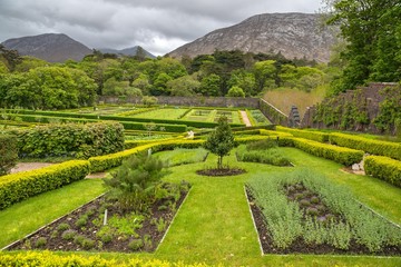 Garden at Kylemore Abbey in spring