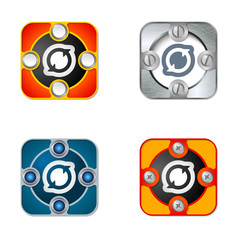 Vector simple objects with screws and arrows