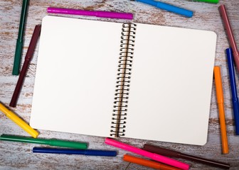 Notepad, green, closeup.