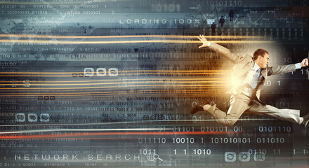 Full speed businessman