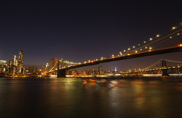 Fototapeta na wymiar Manhattan, New York cityscape at night
