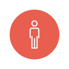 Man standing thin line icon