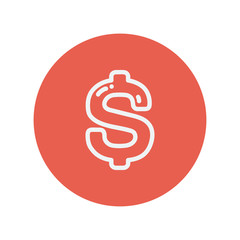 Dollar symbol thin line icon