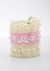 Pearl bracelet isolated on a white background.
