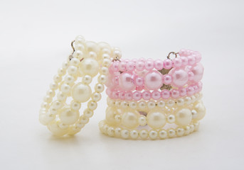 Pearl bracelet isolated on a white background.
