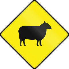 Irish road warning sign - Sheep crossing