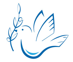 Stylized Dove - Stylized dove with olive branch. Eps10