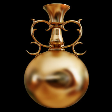 illustration of a gold vase isolated