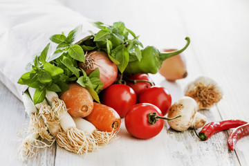 Vegetables in paper bag