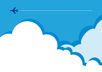 tiny flight silhouette in clouds