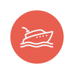 Fototapeta premium Yacht thin line icon