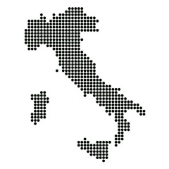 Fototapeta na wymiar Map of Italy. Black Illustration Background.
