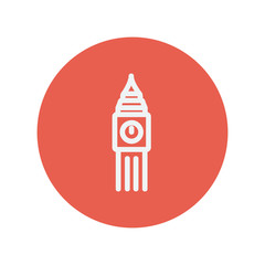 Big ben clock thin line icon
