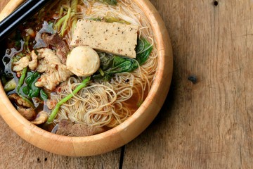 Beef noodles in soup asian style