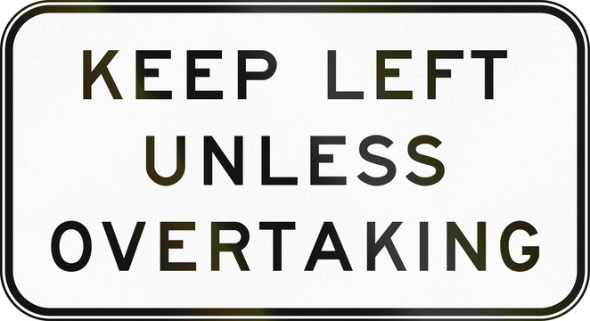 Australian regulatory sign - End keep left unless overtaking