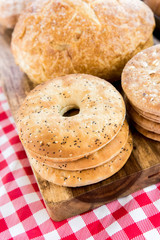 assortment of fresh baked breads