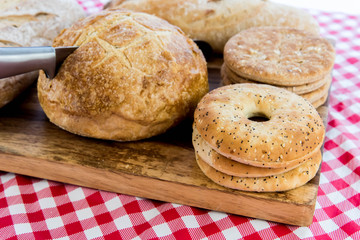 assortment of fresh baked breads