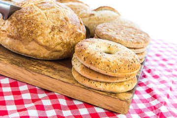 assortment of fresh baked breads