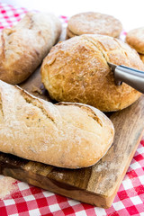 assortment of fresh baked breads