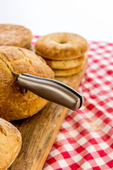 assortment of fresh baked breads