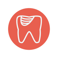 Tooth decay thin line icon