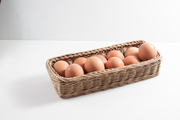 eggs for cooking on the white background 