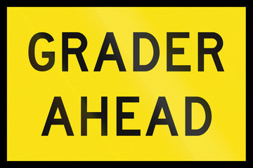 An Australian temporary road sign - Grader ahead