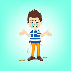 Financial Crisis in Greece, Greece man character have no money
