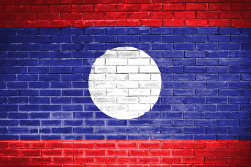 laos flag,wall texture background