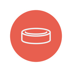 Hockey puck thin line icon