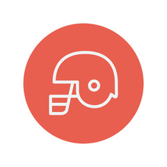 Football helmet thin line icon