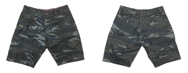 Shorts pant camouflage fashion design on isolated background.