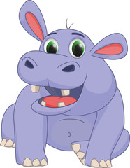Obraz na płótnie Canvas cute hippo cartoon