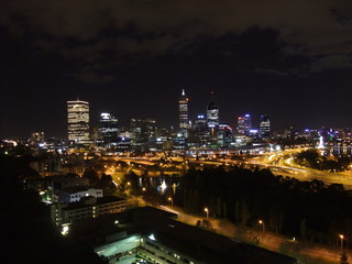 Perth Skyline at night in Western Australia
