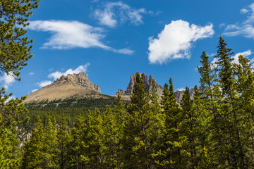 Castle mountain in the Rocky Mountain