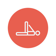 Man in fitness and exrecise thin line icon