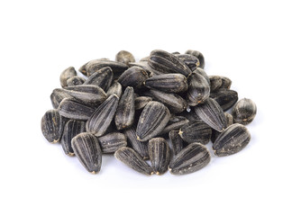 sunflower seeds on white background