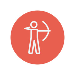 Archery sport thin line icon