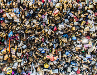 Love locks in Paris France
