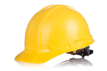 Yellow Safety helmet isolated on white