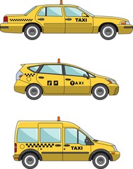 Fototapeta na wymiar Taxi car on a white background in a flat style